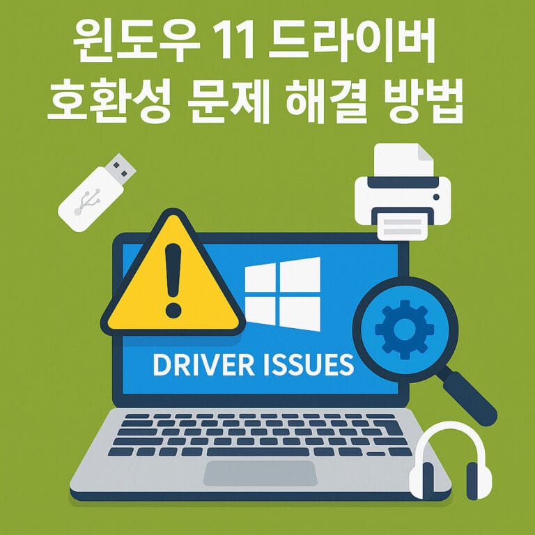윈도우 11 드라이버 호환성 문제 해결 방법